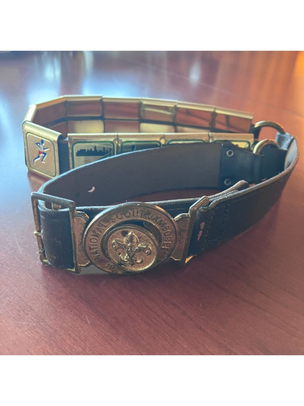 Boy Scouts Mens Vintage 1973 BSA National Scout Jamboree Belt Sz 30 Brown AN EXC